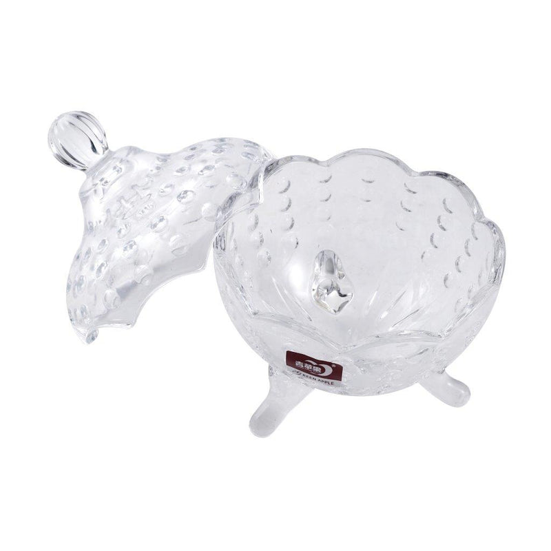 Crystal Glass Dome Shape Sugar Bowl Candy Jar with Lid D - 9 cm ; 13 - cm