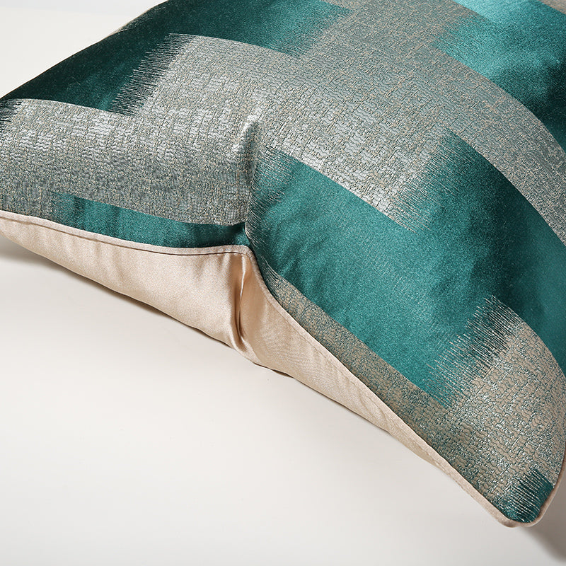 Modern Decorative Ocean Green and Silver Brushwork Pattern Cushion Cover Pillowcase 50*50 cm