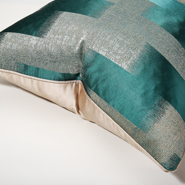 Modern Decorative Ocean Green and Silver Brushwork Pattern Cushion Cover Pillowcase 50*50 cm