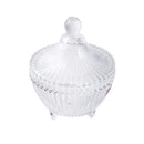 Crystal Glass Footed Sugar Bowl Candy Jar with Lid H : 10 cm D : 10 cm