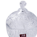 Crystal Glass Round Sugar Bowl Candy Jar Set with Tray