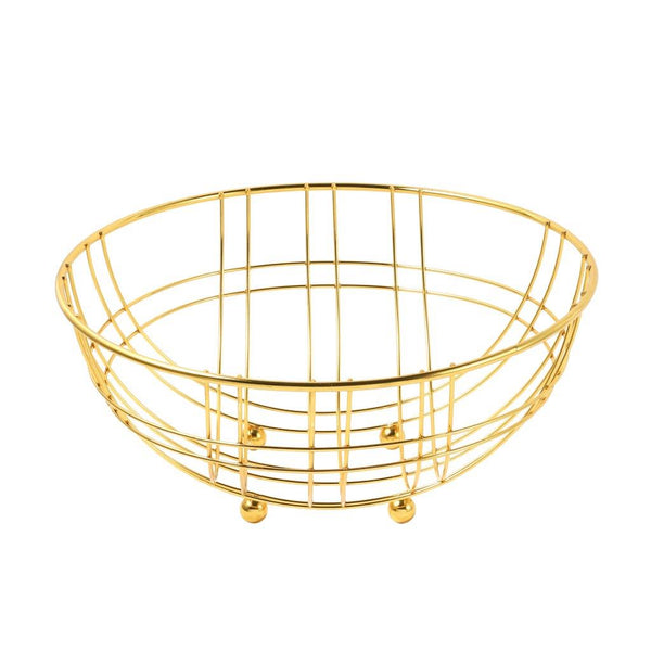 Deco Gold Plated Metal Fruit Basket Fruit Bowl 30*30*24.5 cm