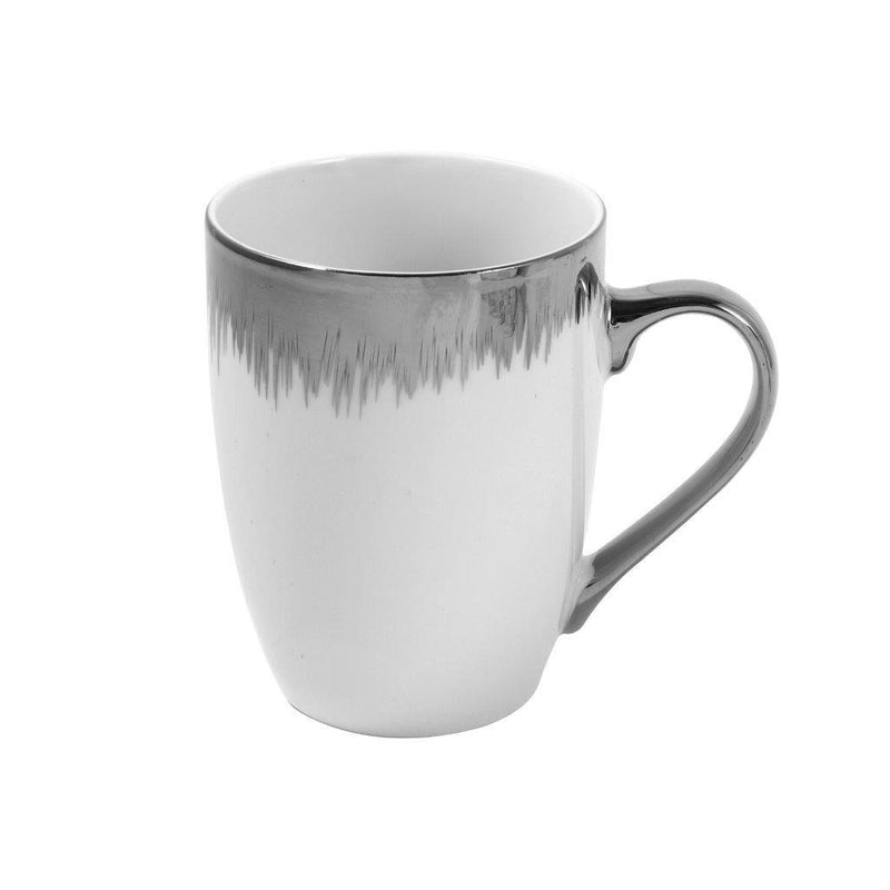 Ceramic Coffee Mug Latte Mug Silver Rain Abstract Design Print 8*12 cm