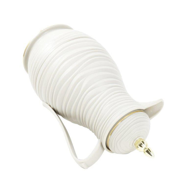 Vacuum Insulated Plastic Thermos Flask Vanilla White 1 Litre