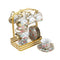 Ceramic Floral Print Tea Cup and Saucer Set of 14 Pcs with Teapot and Stand Pot 23*25 cm/Cup 5*9 cm