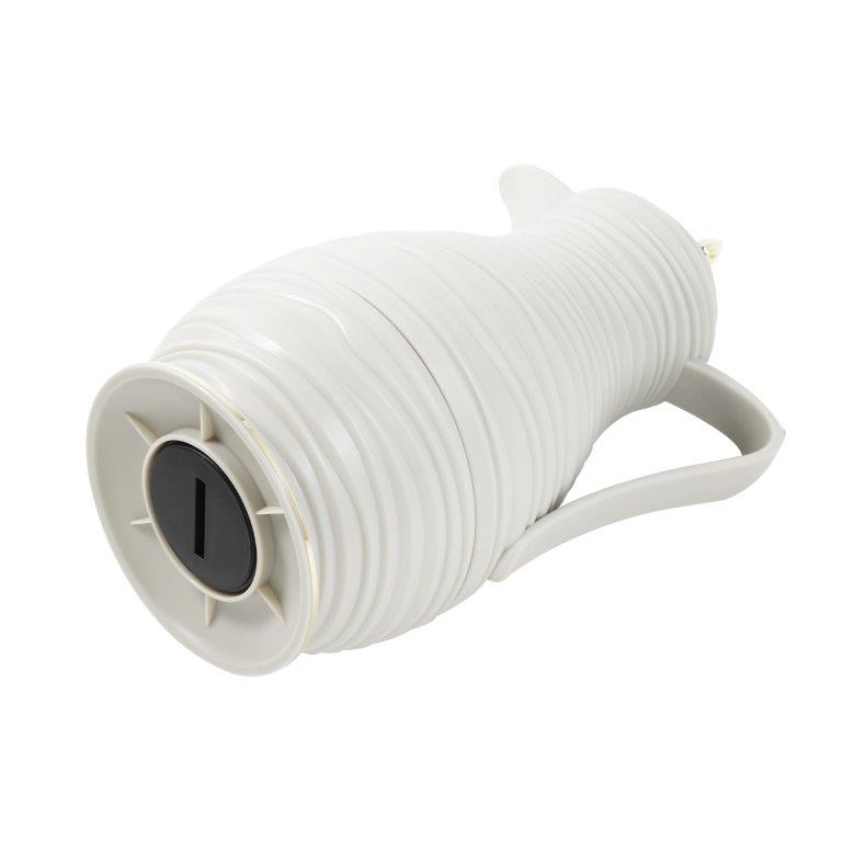 Vacuum Insulated Plastic Thermos Flask Vanilla White 1 Litre