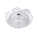 Crystal Glass Ribbed Design Round Serving Fruit Plate