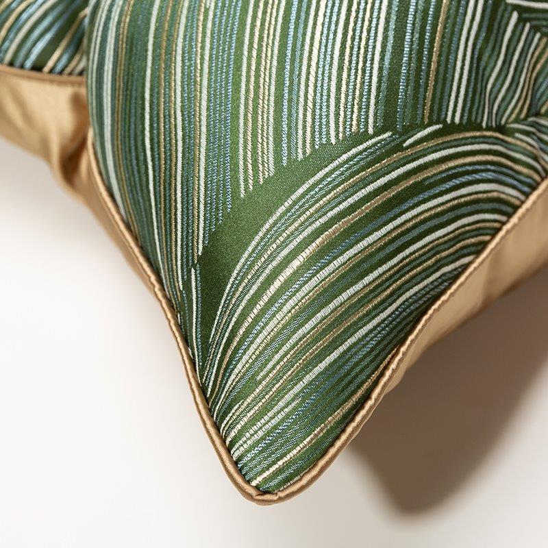 Modern Decorative Leaf Green Palm Stripe Pattern Cushion Cover Pillowcase 50*50 cm