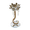 Home Decor Crystal Lotus Gold Glitter Candleholder 18 cm