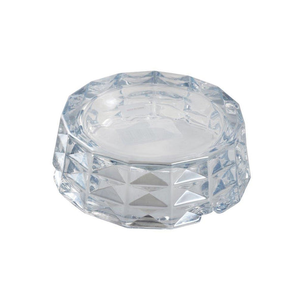 Crystal Cut Modern Clear Round Glass Ashtray 12.7*4.4 cm