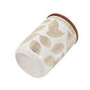 Ceramic Tea Coffee Sugar Airtight Canister Bamboo Lid Floral Print Set of 3 Pcs 10.5*14 cm