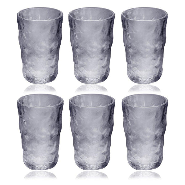 Drinking Hammered Frosted Glass Tublers Set of 6 Pcs 300 ml