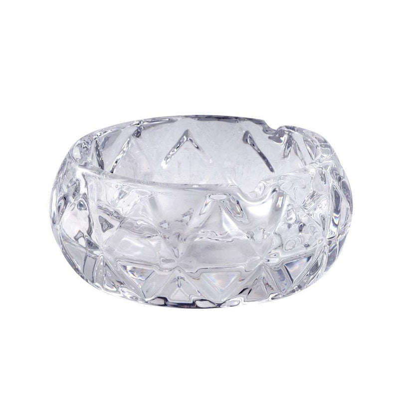 Crystal Cut Modern Clear Round Glass Ashtray 13*6.05 cm