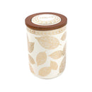 Ceramic Tea Coffee Sugar Airtight Canister Bamboo Lid Floral Print Set of 3 Pcs 10.5*14 cm