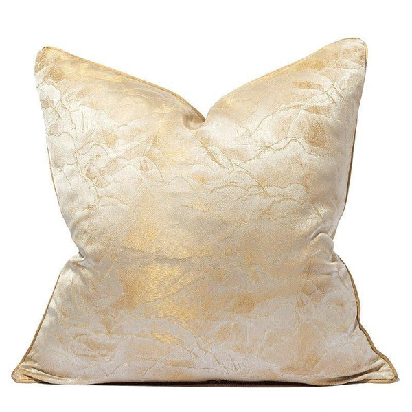 Modern Decorative Champagne Gold Jacquard Pattern Cushion Cover Pillowcase 50*50 cm