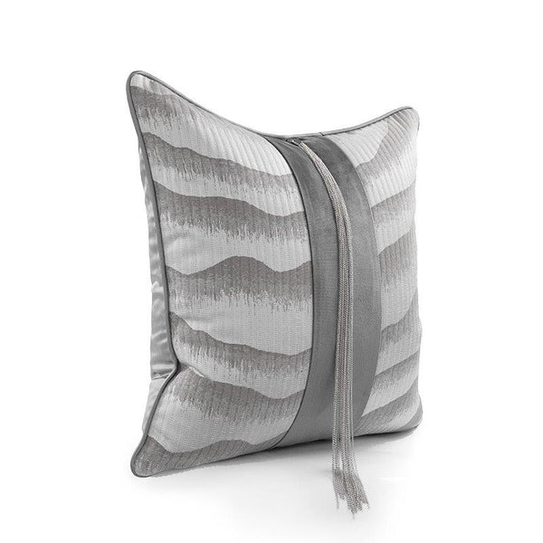 Modern Decorative Abstract Ash Grey Wave Pattern Cushion Cover Pillowcase 50*50 cm