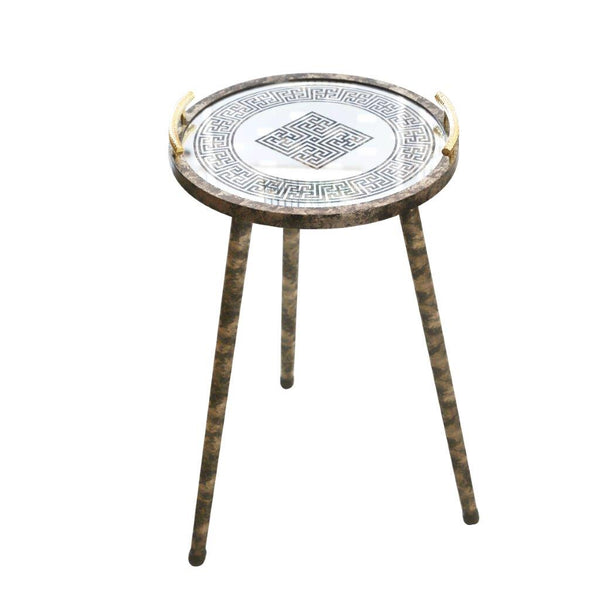 Home Decor Luxury Tripod Style Mirror Top Coffee Table Centre Table Living Room Bedroom 37*37*62 cm