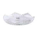 Crystal Glass Ribbed Design Round Serving Fruit Plate