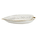 White Ceramic Gold Rim Oval Platter Fine Porcelain Dinnerware Tableware Serving Dish Plate 36*19*4.5 cm