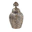 Home Decor Middle Eastern Craft Antique Jar Shape Ceramic Vase Flower Vase Metallic Brown 16.8*13.2*32 cm