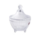 Crystal Glass Footed Sugar Bowl Candy Jar with Lid H : 10 cm D : 10 cm