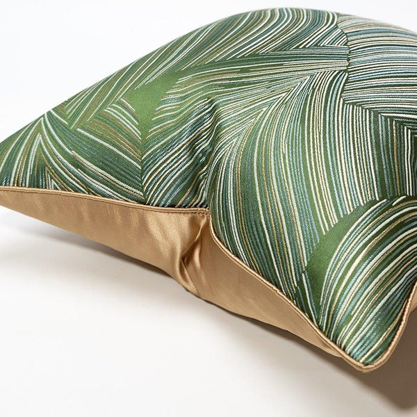 Modern Decorative Leaf Green Palm Stripe Pattern Cushion Cover Pillowcase 50*50 cm