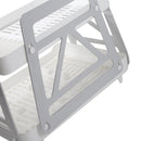 Compact White Plastic 2 Tier Dish Drainer Cutlery Stand for Kitchen 42*34*37 cm