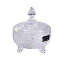 Crystal Glass Footed Sugar Bowl Candy Jar with Lid 12*7.3 cm