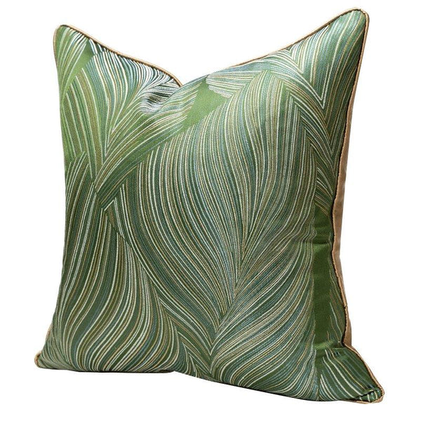 Modern Decorative Leaf Green Palm Stripe Pattern Cushion Cover Pillowcase 50*50 cm