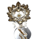 Home Decor Crystal Lotus Gold Glitter Candleholder 26 cm