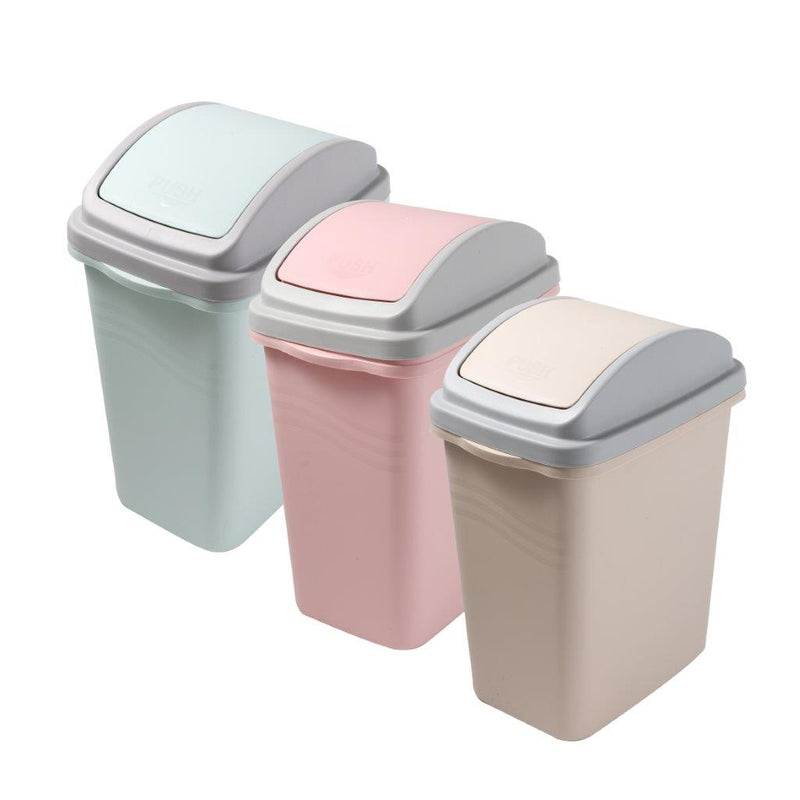 Multi-color Swing Top Rubbish Bin Plastic Waste Bin Trash Bin for Home Kitchen Office 37*25*45.5 cm