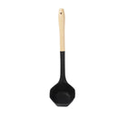 Wood and Silicone Heat Resistant Soup Spoon Serving Ladle Non Stick 32*8.2 cm