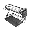 Heavy Duty Metal 2 Tier Dish Drainer Cutlery Stand for Kitchen 43.5*24.5*38 cm