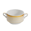 White and Gold Ceramic Soup Tureen Casserole Dish Bowl Set of 15 Pcs with Stand Pot 2.8 L