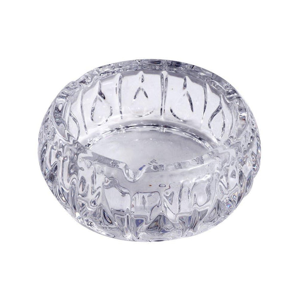 Crystal Cut Modern Clear Round Glass Ashtray 13*6.05 cm
