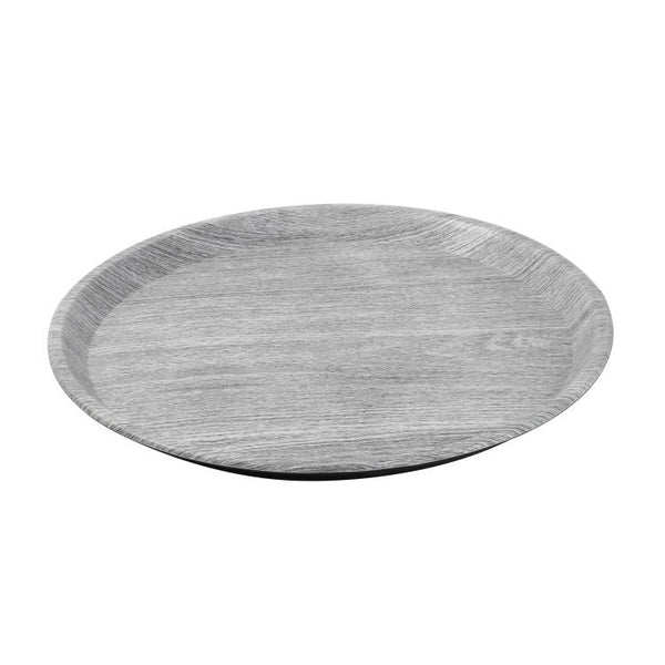 Round Deco Grey Abstract Plastic Tray Set of 3 Pcs 29.5cm/35.5cm/40.5cm
