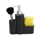 Ceramic Kitchen Soap Dispenser with Sponge and Dishwashing Brush 11*5.5*21 cm