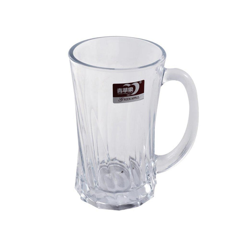 Crystal Glass Tea and Coffee Mug with Handle Set of 6 320 ml