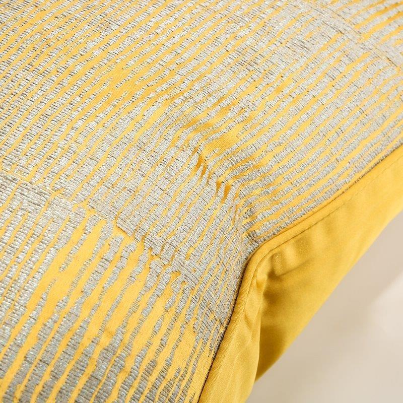 Modern Decorative Gold Mustard Luxury Stripe Jacquard Pattern Cushion Cover Pillowcase 50*50 cm