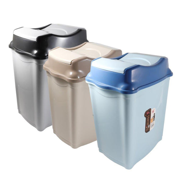 Multicolor Swing Top Rubbish Bin Plastic Waste Bin Trash Bin for Home Kitchen Office 39*28*50 cm