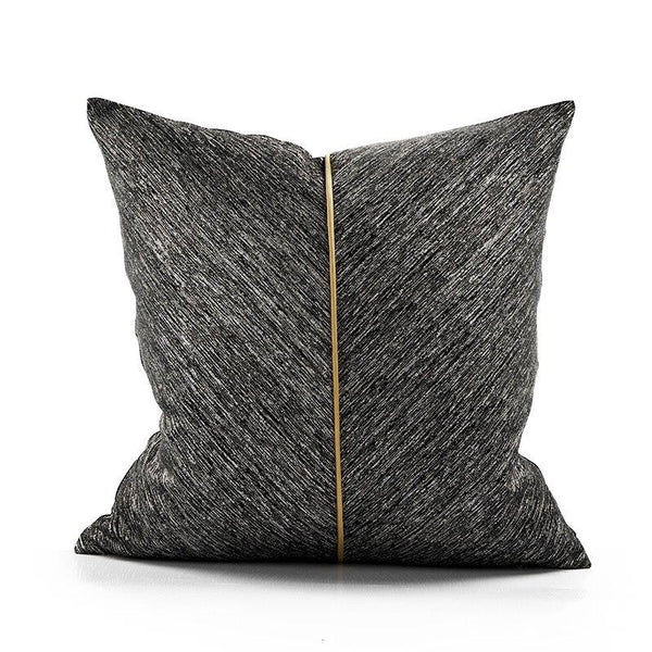 Modern Decorative Charcoal Grey Gold Stripe Belt Toffee Luxe Cushion Cover Pillowcase 50*50 cm