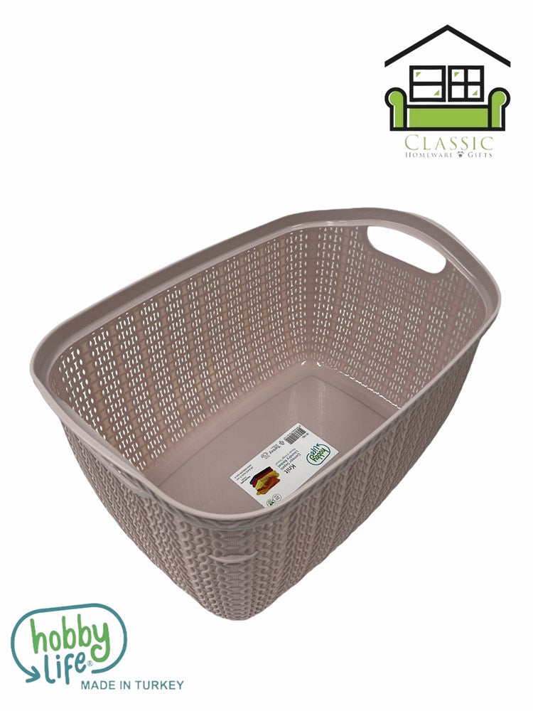 storagebox -Knit Multipurpose Plastic Laundry Storage Utility Basket 20 Litre 42.5*28.5*23.5 cm-Classic Homeware &amp; Gifts