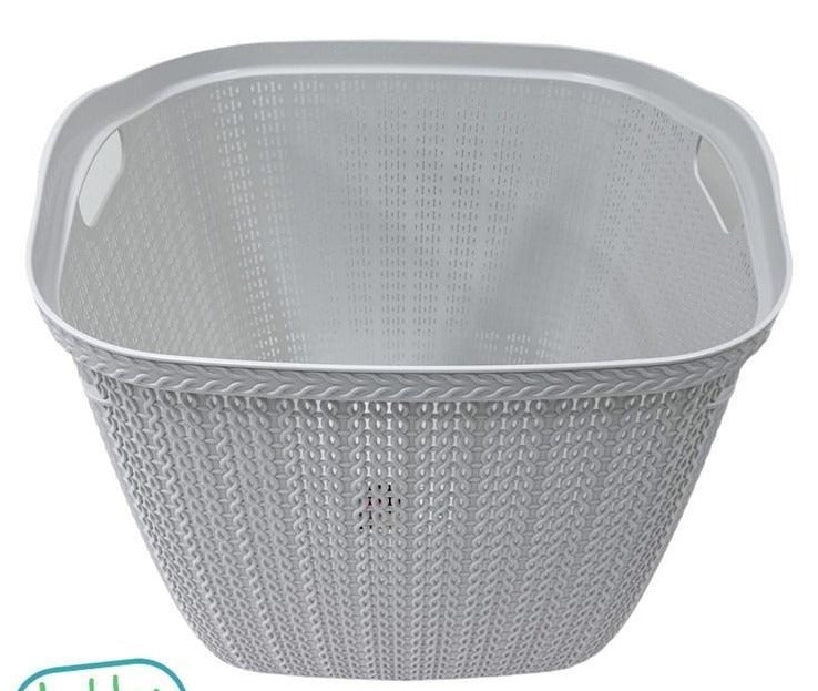 storagebox -Knit Multipurpose Plastic Laundry Storage Utility Basket 42 Litre 44.5*42.5*35.5 cm-Classic Homeware &amp; Gifts