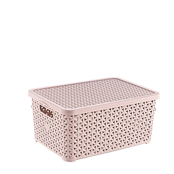 storagebox -Rattan Multipurpose Modern Design Storage Organizer Box with Lid 10 Litre 34*24*15.7 cm-Classic Homeware &amp; Gifts