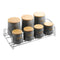 Ceramic Tea Coffee Sugar Spices Bamboo Lid Canister Set of 7 Pcs Grey - 9*13.5*10.8 cm - Classic Homeware & Gifts