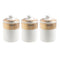 Ceramic Tea Coffee Sugar Spices Canister Set of 3 Pcs Golden Print Design - Classic Homeware & Gifts