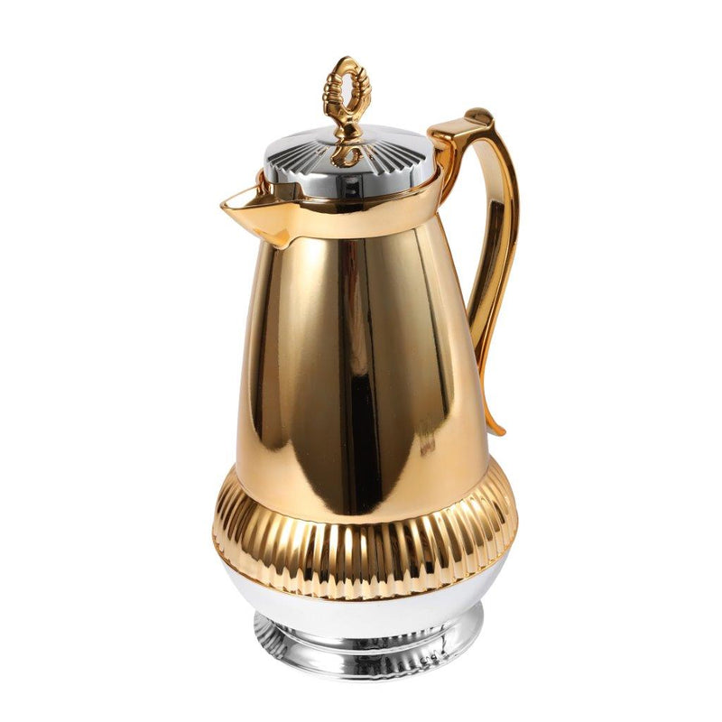 thermos flask-Vacuum Insulated Thermos Flask Silver and Gold Mix 1 Litre-Classic Homeware &amp; Gifts