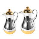 thermos flask-Vacuum Insulated Thermos Flask Set of 2 Silver and Gold Mix 0.5 & 0.8 Litre-Classic Homeware &amp; Gifts