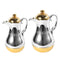 thermos flask-Vacuum Insulated Thermos Flask Set of 2 Silver and Gold Mix 0.5 & 0.8 Litre-Classic Homeware &amp; Gifts